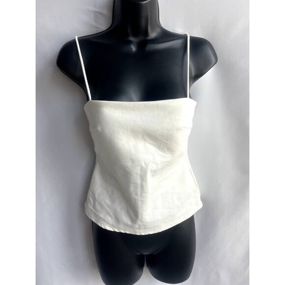 Love, Bonito Spaghetti Strap White Top Going Out Size 4 Chest Support Basics - Picture 1 of 10